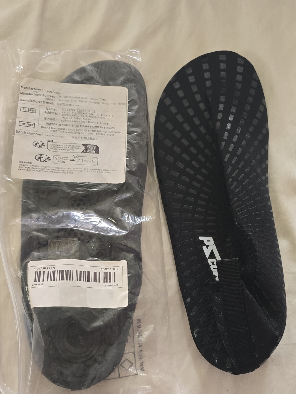 Black Slip-On Water Shoes for Men